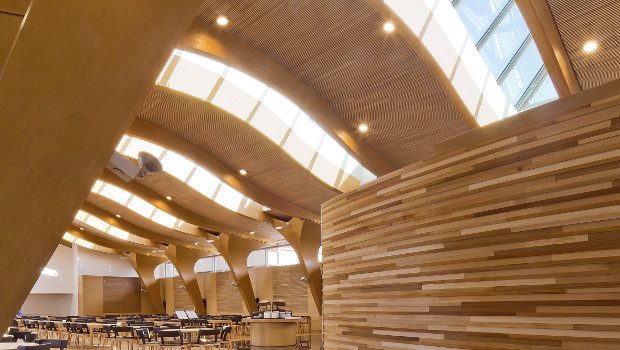 Metsä Group's interior design timber structures.
