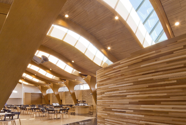 Metsä Group's interior design timber structures.